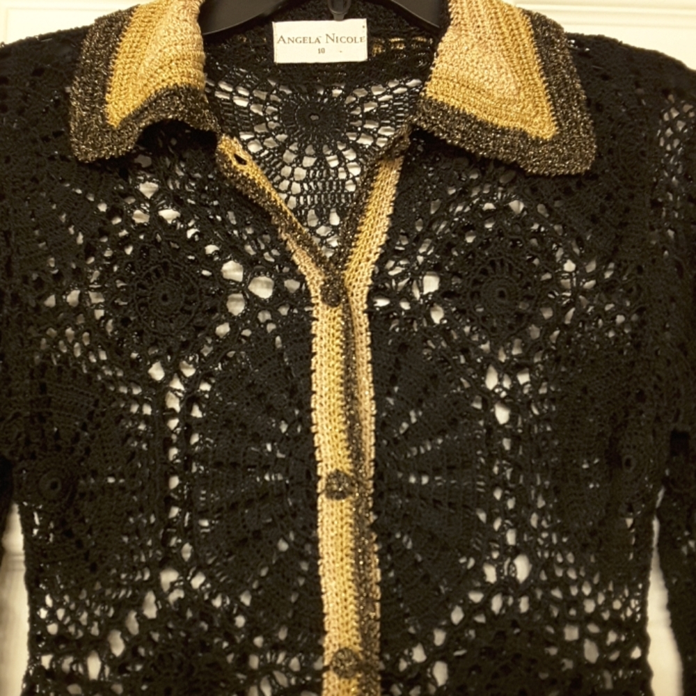 "✖SOLD"✖ Crochet Sweater Top-Cardigan! - Picture 1 of 7